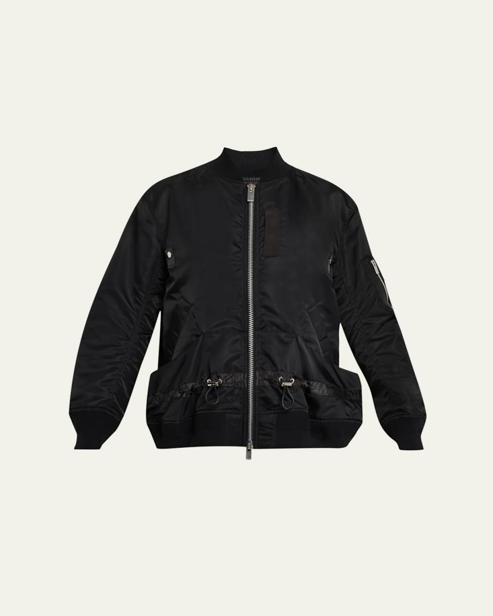 Nylon Twill Utility Bomber Jacket